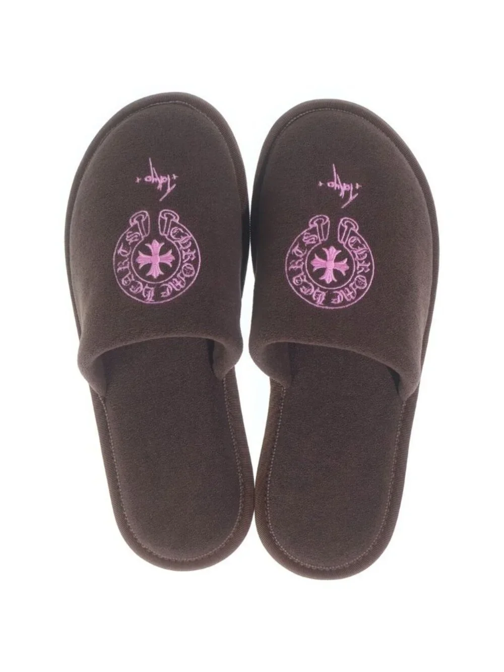 Chrome Hearts Hotel Slipper Tokyo Limited Horseshoe Slippers Sandals Brown
